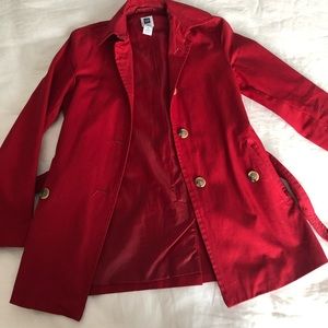 Gap XS Red Trenchcoat